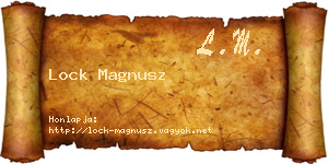 Lock Magnusz névjegykártya